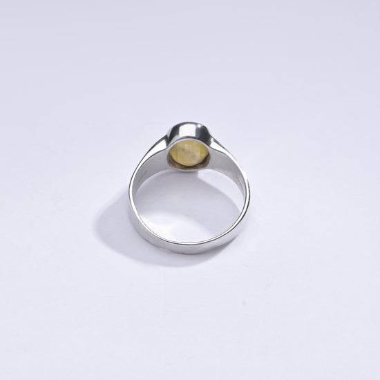 Authentic Yellow Sapphire (Pukhraj) Gemstone Ring in 925 Silver – #1228B - Myra