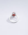 Genuine Red Coral (Moonga) Stone Ring in 925 Silver - #1112 Ov - Myra