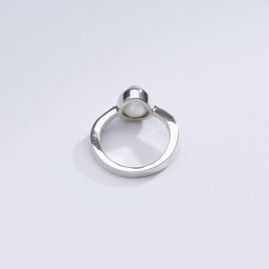 Natural Pearl (Moti) Ring in 925 Silver - #1201 U - Myra