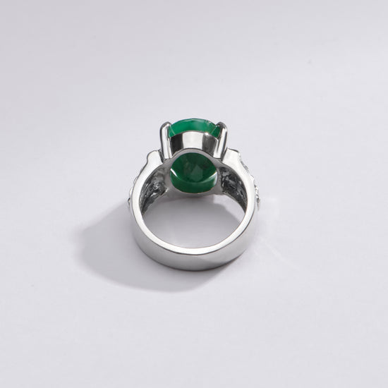 Authentic Emerald (Panna) Ring in Sterling Silver – #1236N4 - Myra