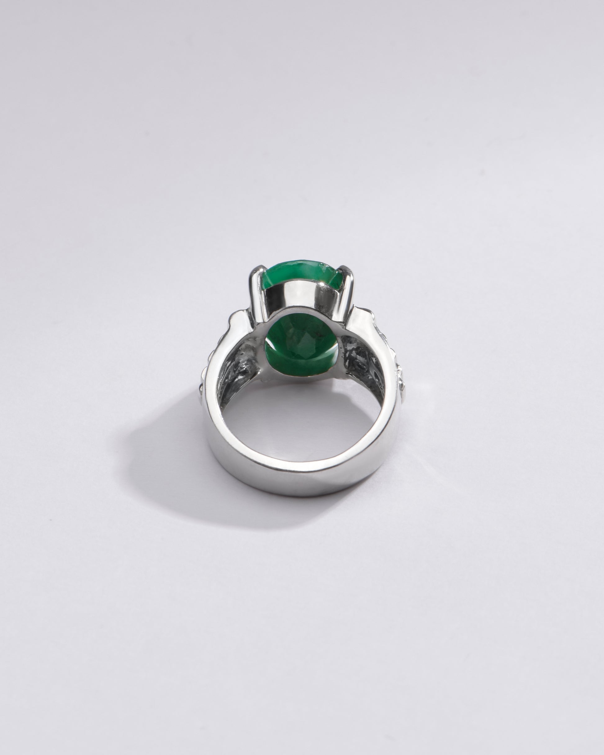 Authentic Emerald (Panna) Ring in Sterling Silver – #1236N4 - Myra