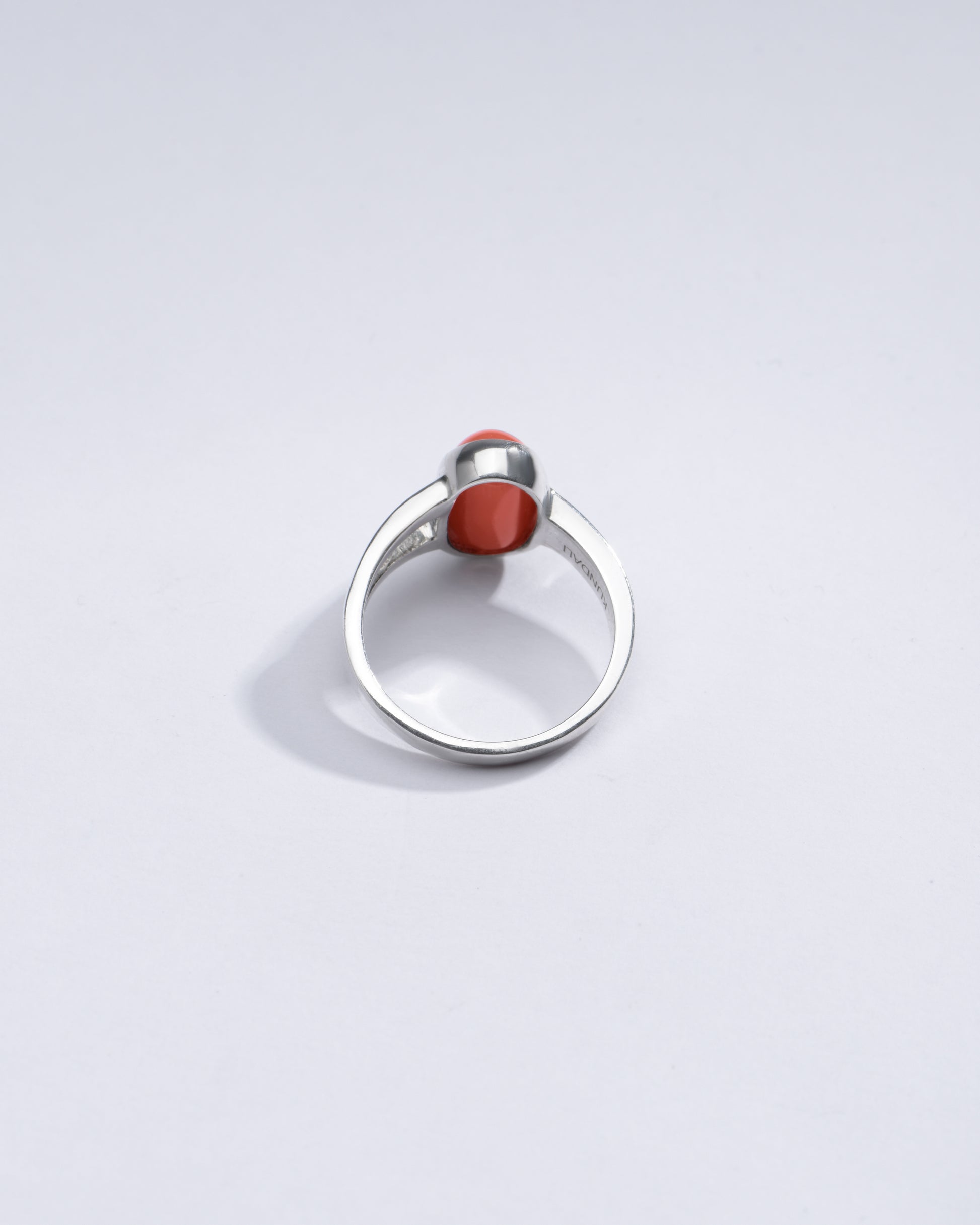 Timeless Red Coral (Moonga) Ring in Sterling Silver – #1125 Ov - Myra