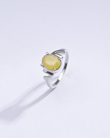Classic Yellow Sapphire (Pukhraj) Ring in Sterling Silver – #1196N4 - Myra