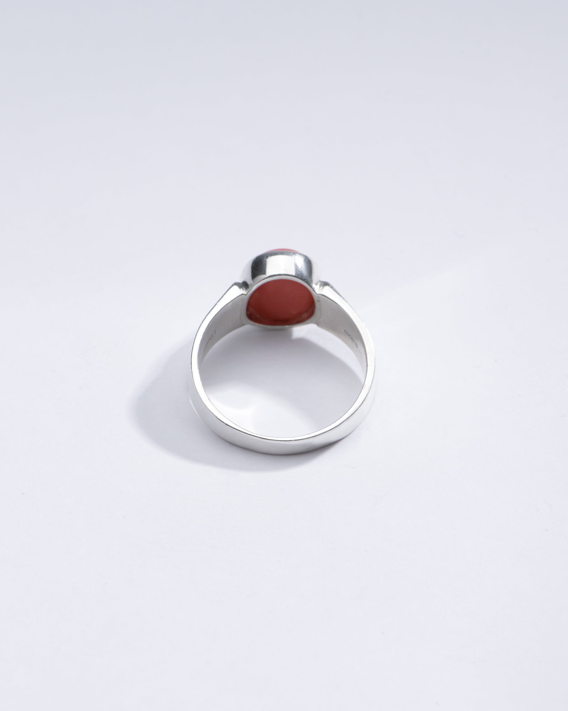 Elegant Red Coral (Moonga) Ring in 925 Silver – #1224 - Myra
