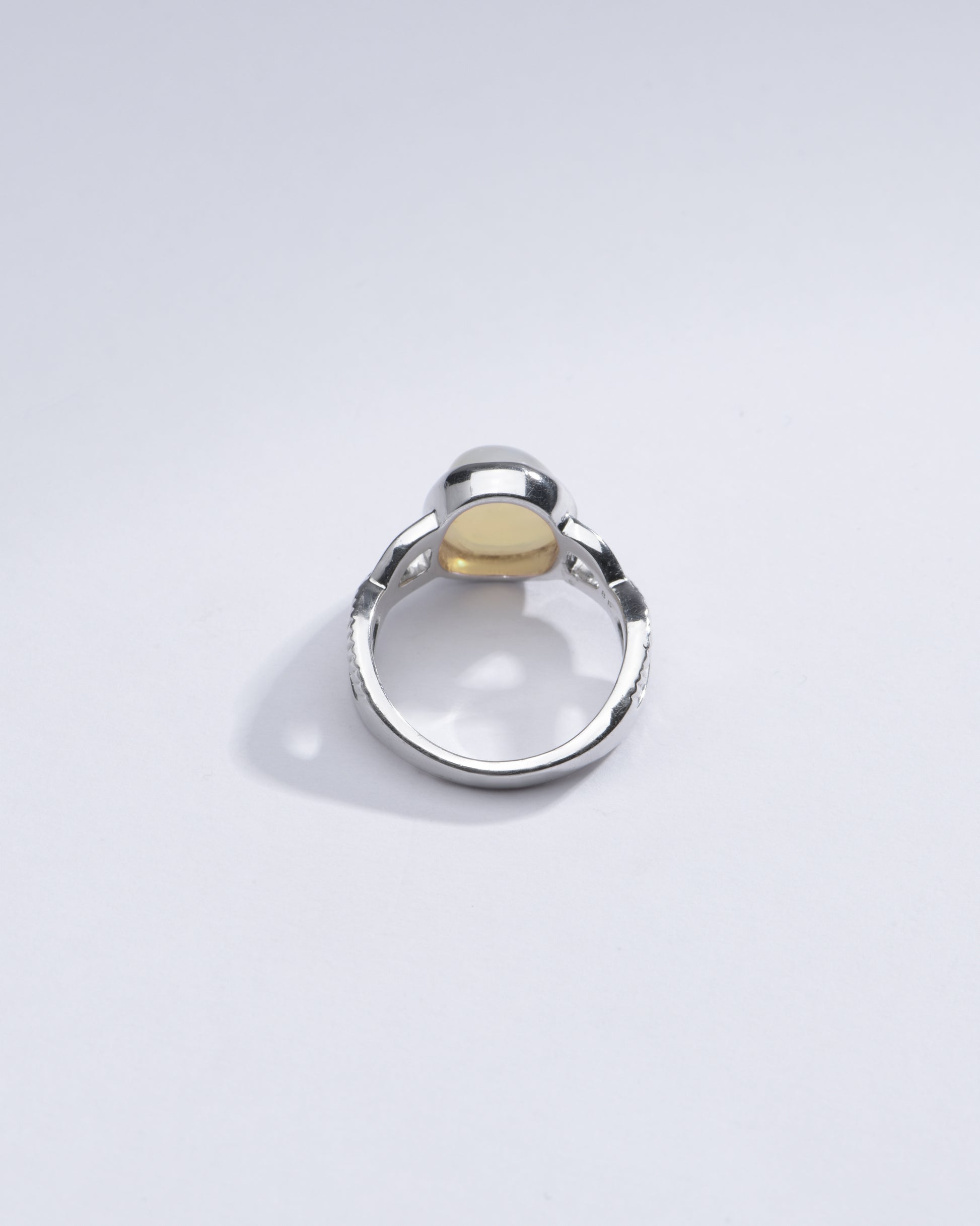 Minimalist Opal (Doodhiya) Ring in Sterling Silver – #1104B - Myra