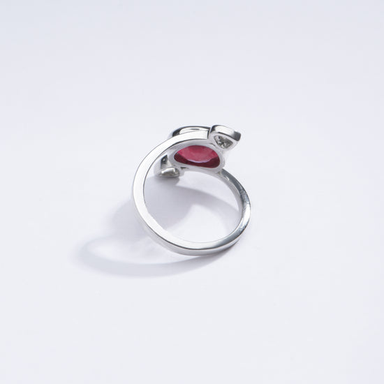 Authentic Ruby (Manik) Ring in Sterling Silver - #1273B - Myra