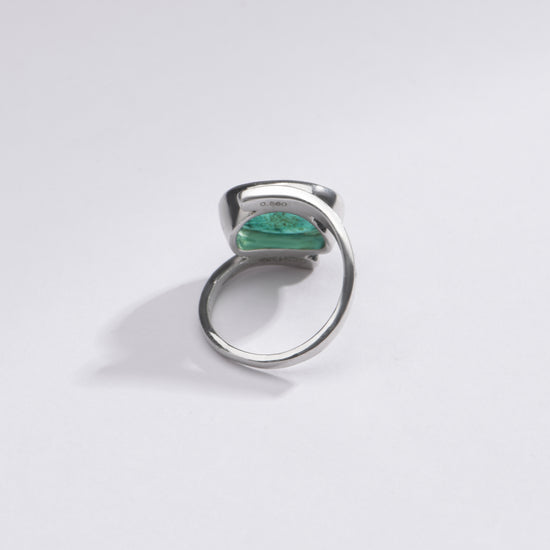 Radiant Emerald (Panna) Ring in Sterling Silver – #1138B - Myra