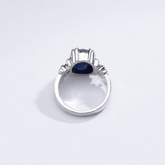 Royal Blue Sapphire (Neelam) Ring in 925 Silver – #1199N8 - Myra