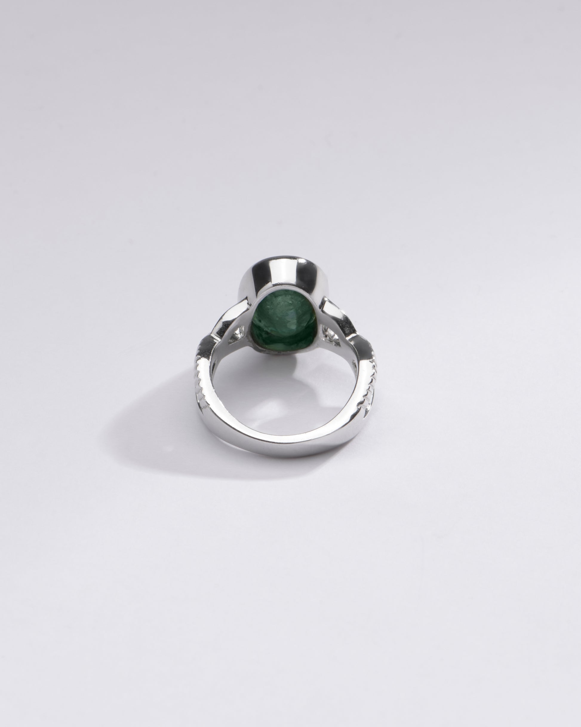 Authentic Emerald (Panna) Ring in Sterling Silver – #1104B - Myra