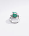 Radiant Green Emerald (Panna) Ring in Sterling Silver – #1199N4 - Myra
