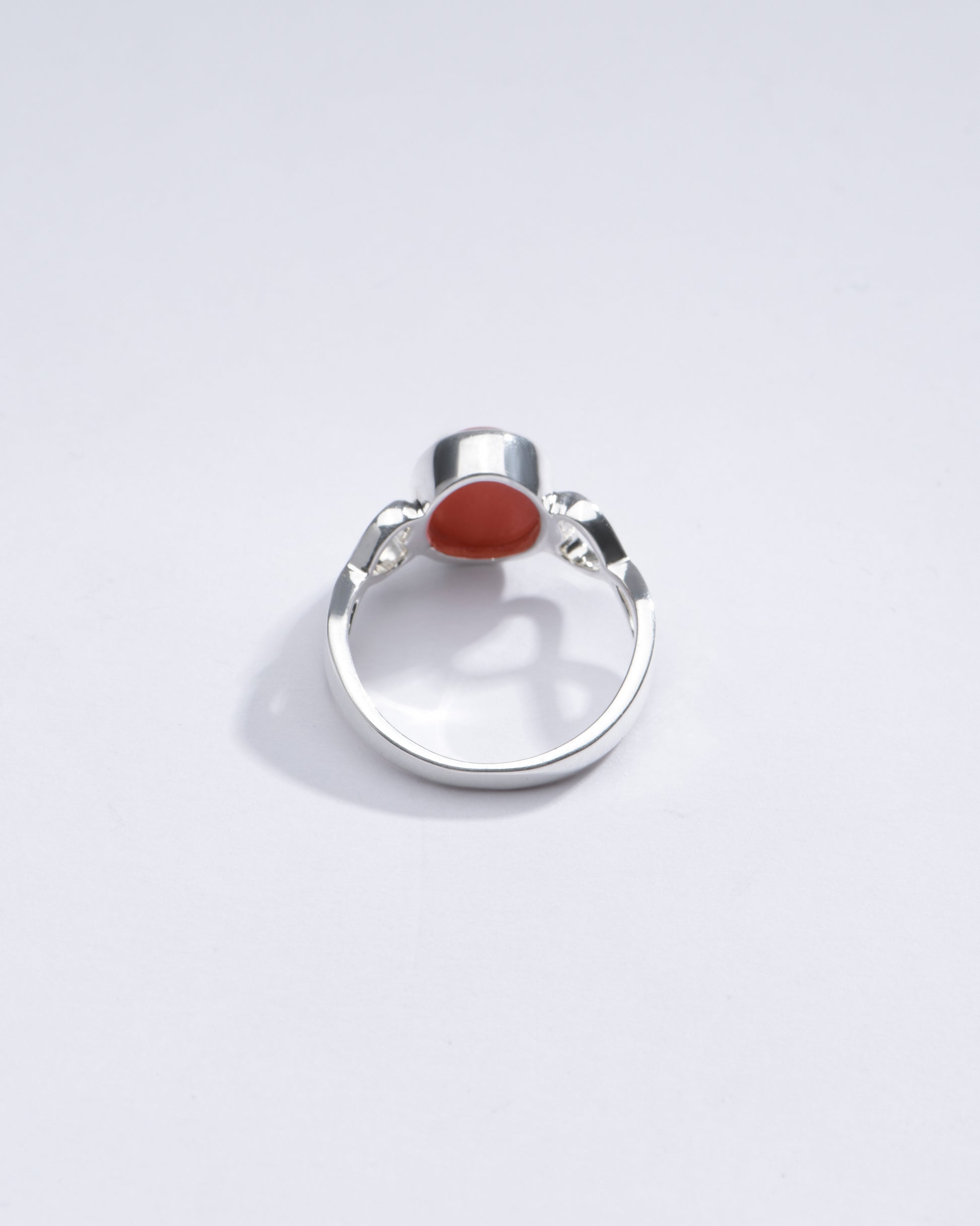 Authentic Red Coral (Moonga) Ring in Sterling Silver – #1220 Ov - Myra