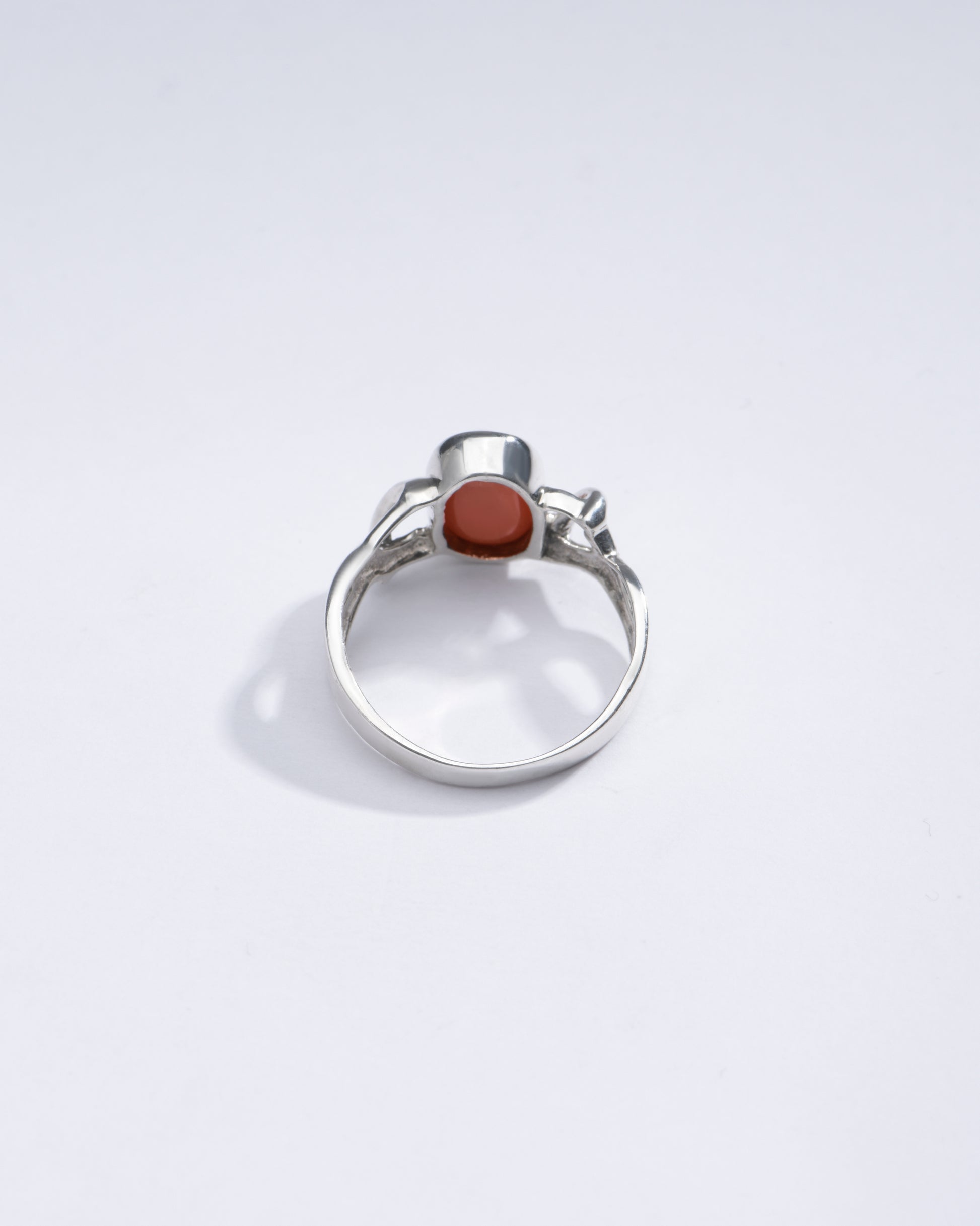 Classic Red Coral (Moonga) Ring in Sterling Silver - #1210 - Myra