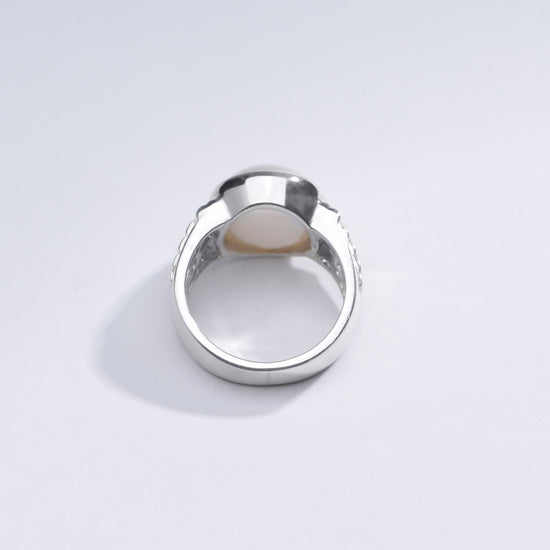 Classic Pearl (Moti) Ring in 925 Silver - #1236 R - Myra