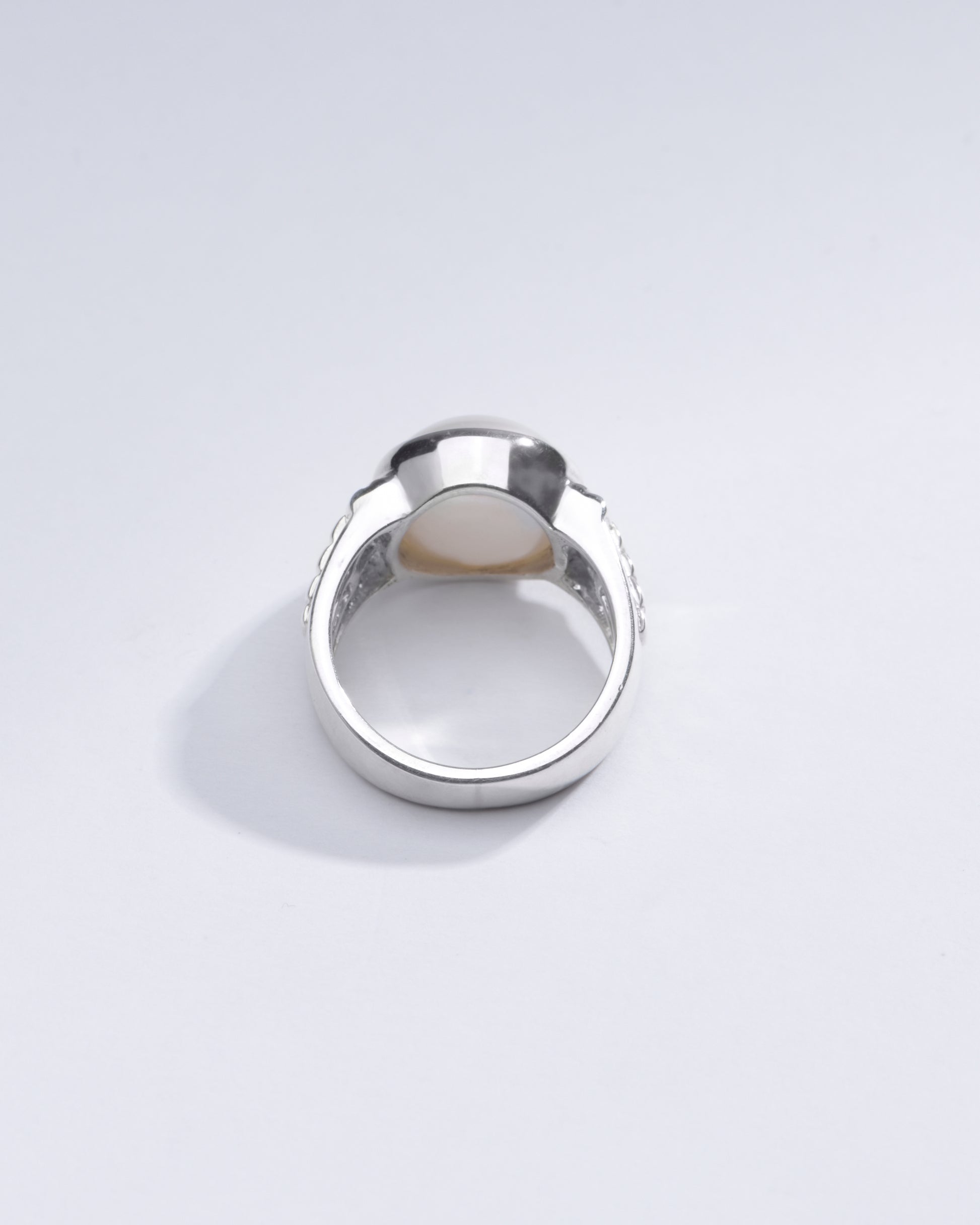 Classic Pearl (Moti) Ring in 925 Silver - #1236 R - Myra