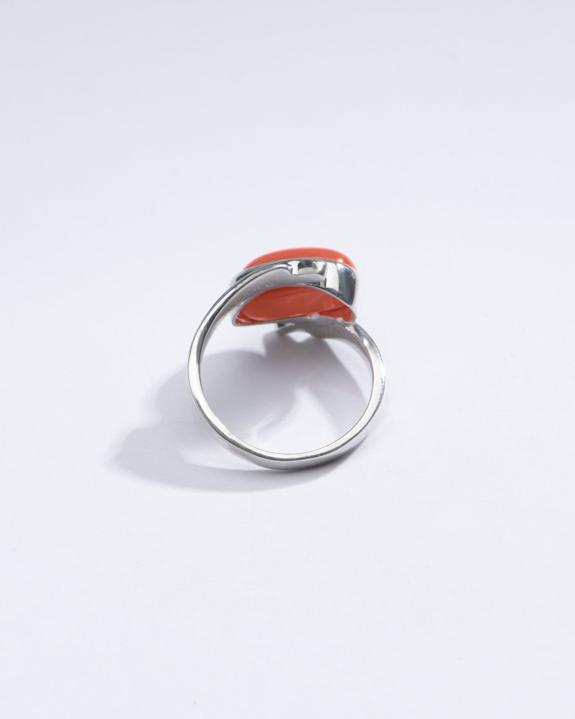 Elegant Red Coral (Moonga) Ring in 925 Silver – #1103 Ov - Myra