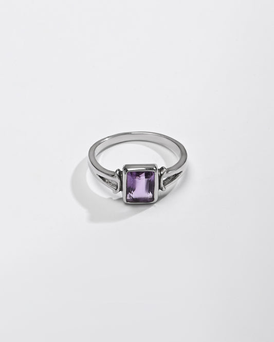 Amethyst (Jamunia) Ring – 925 Silver Crafted - #1148B Re - Myra