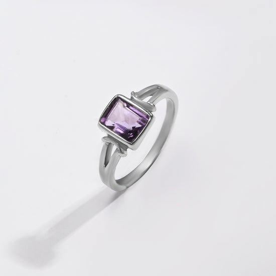 Amethyst (Jamunia) Ring – 925 Silver Crafted - #1148B Re - Myra