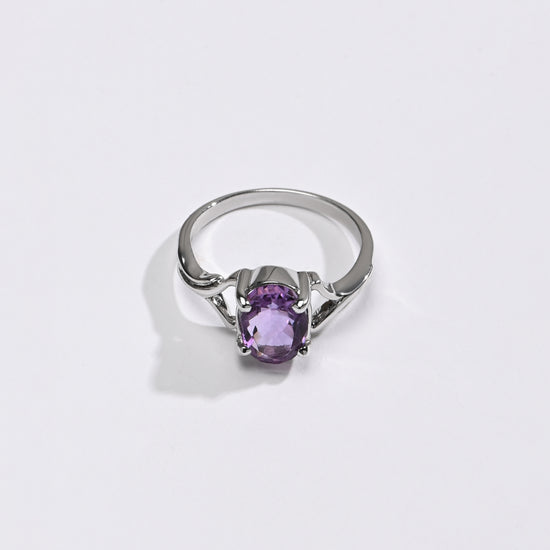 Amethyst (Jamunia) Ring – 925 Silver Minimalist - #1175N4 - Myra
