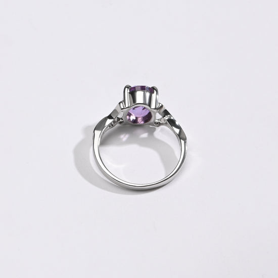 Amethyst (Jamunia) Ring – 925 Silver Minimalist - #1175N4 - Myra