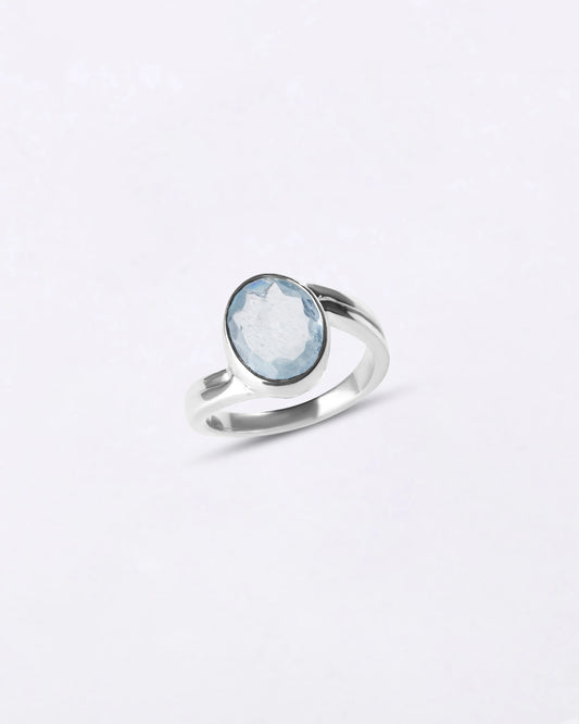 Promise Aquamarine Ring in 925 Sterling Silver - Shakti