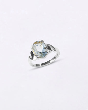 Authentic Aquamarine Ring in 925 Sterling Silver - Urja