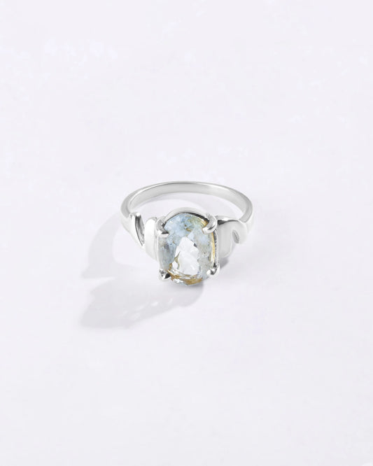 Authentic Aquamarine Ring in 925 Sterling Silver - Urja