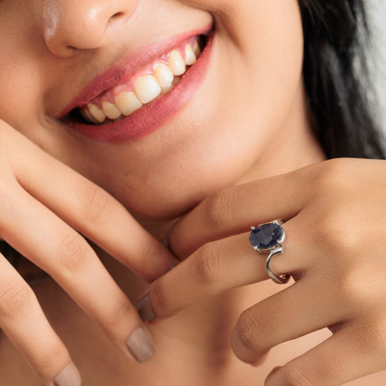 Luxury Blue Sapphire Gemstone Ring from Myra Gems