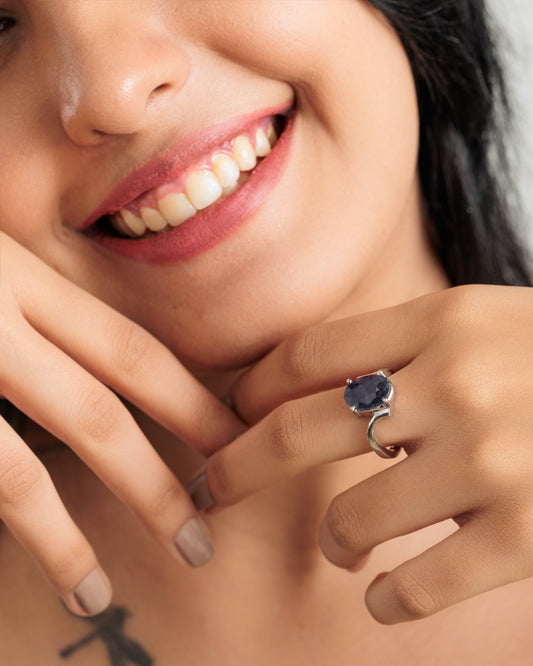 Luxury Blue Sapphire Gemstone Ring from Myra Gems