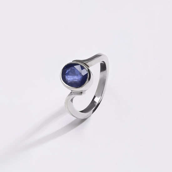 Real Neelam Stone Ring in Silver Buy from Myra Gems