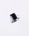 Statement Blue Sapphire (Neelam) Ring in 925 Sterling Silver - Rectangular Nexa