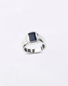 Heirloom Blue Sapphire (Neelam) Ring in 925 Sterling Silver - Rectangular Shakti