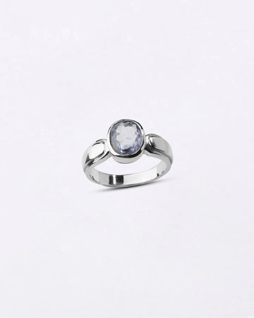 Timeless Blue Sapphire (Neelam) Ring in 925 Sterling Silver - Shakti Premium