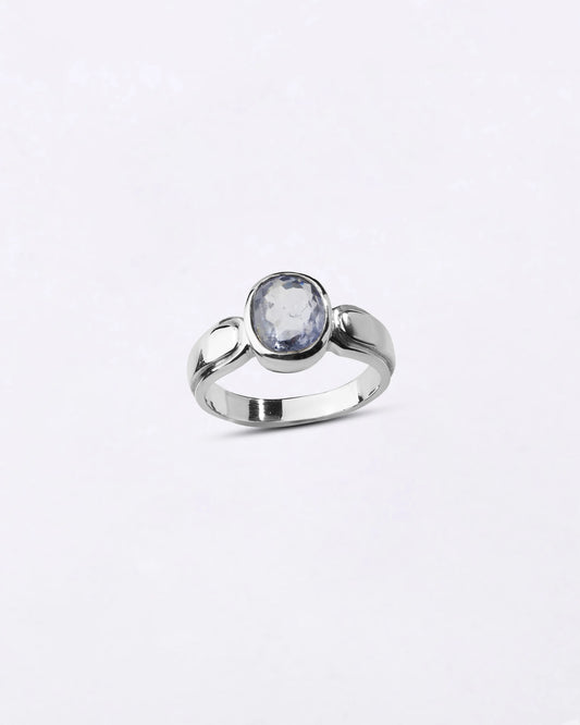 Timeless Blue Sapphire (Neelam) Ring in 925 Sterling Silver - Shakti Premium
