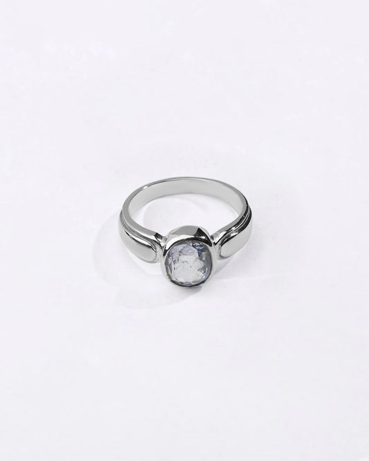Timeless Blue Sapphire (Neelam) Ring in 925 Sterling Silver - Shakti Premium