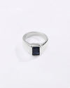Heirloom Blue Sapphire (Neelam) Ring in 925 Sterling Silver - Rectangular Shakti