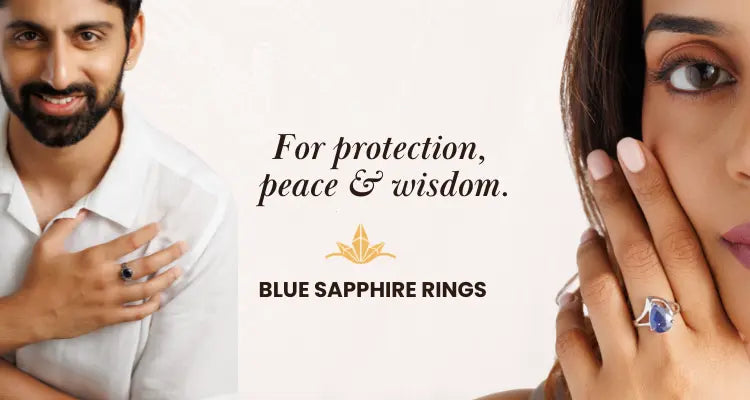 Myra Blue Sapphire Silver Rings for Men and Women