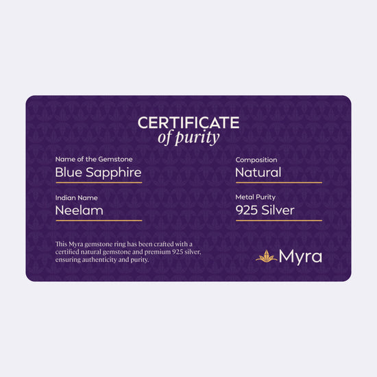 Certificate of Purity of Blue Sapphire in 925 Silver