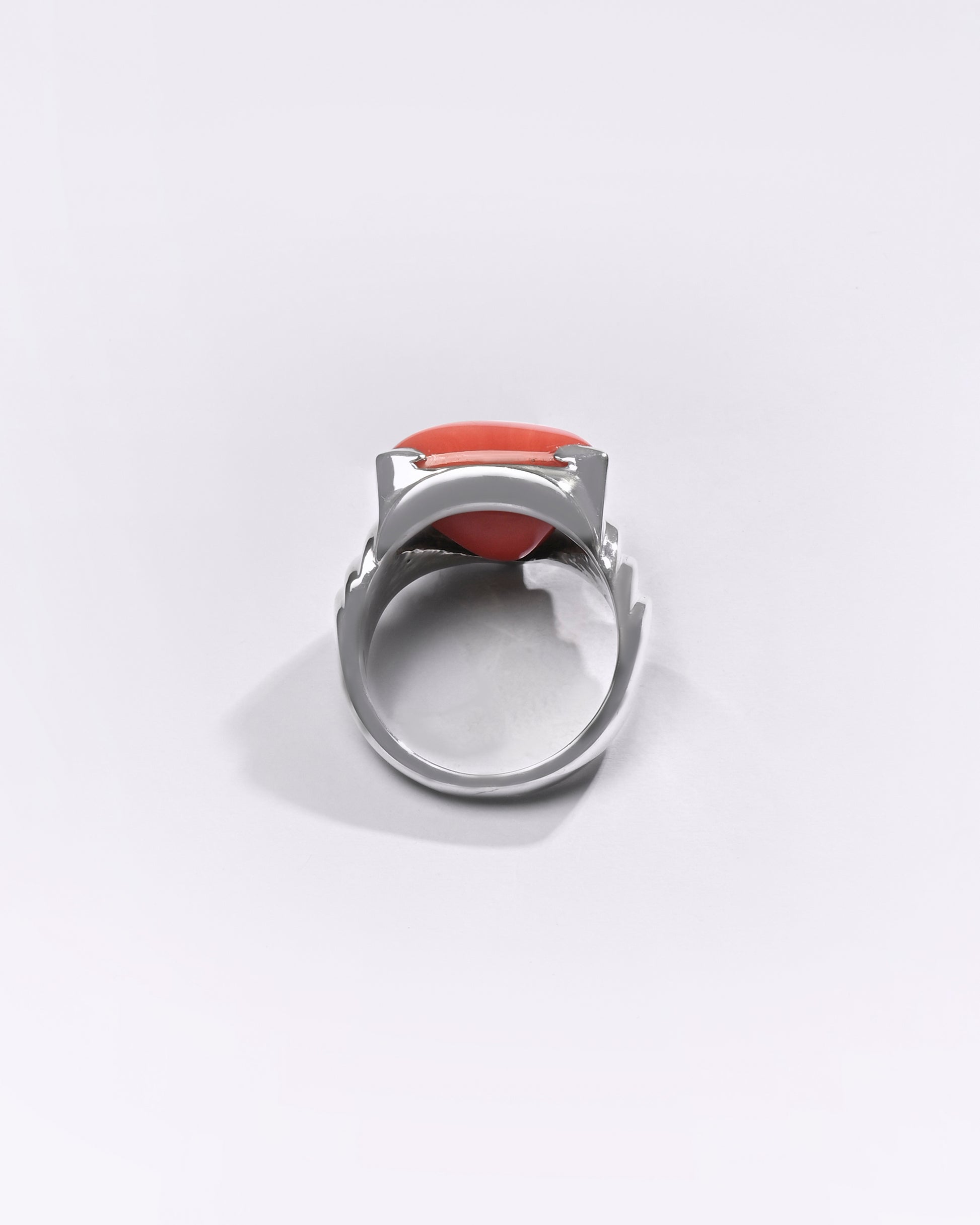 Premium Coral (Moonga) Ring in 925 Silver - #1233BT1 - Myra