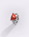 Premium Coral (Moonga) Ring in 925 Silver - #1233BT1 - Myra
