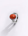 Premium Coral (Moonga) Ring in 925 Silver - #1199B - Myra