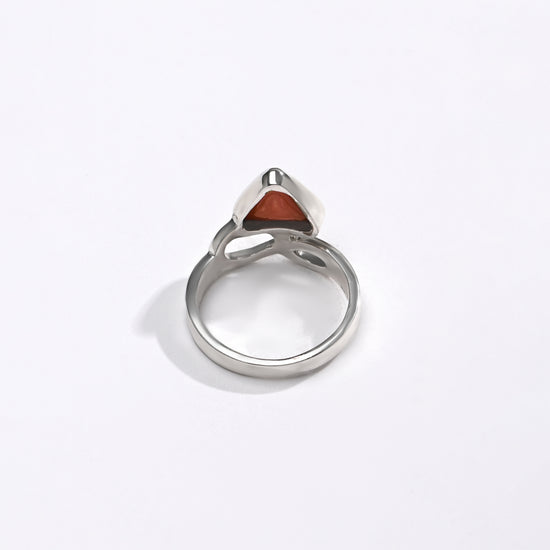 Classic Coral (Moonga) Ring – 925 Silver - #1110B Tr - Myra