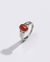925 Silver Coral (Moonga) Ring - #1111 Ov - Myra