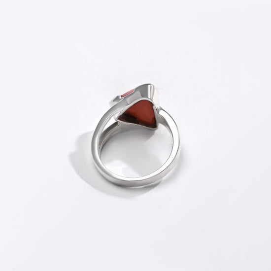 Daily Wear Coral (Moonga) Ring – 925 Silver - #1125N3 Tr - Myra