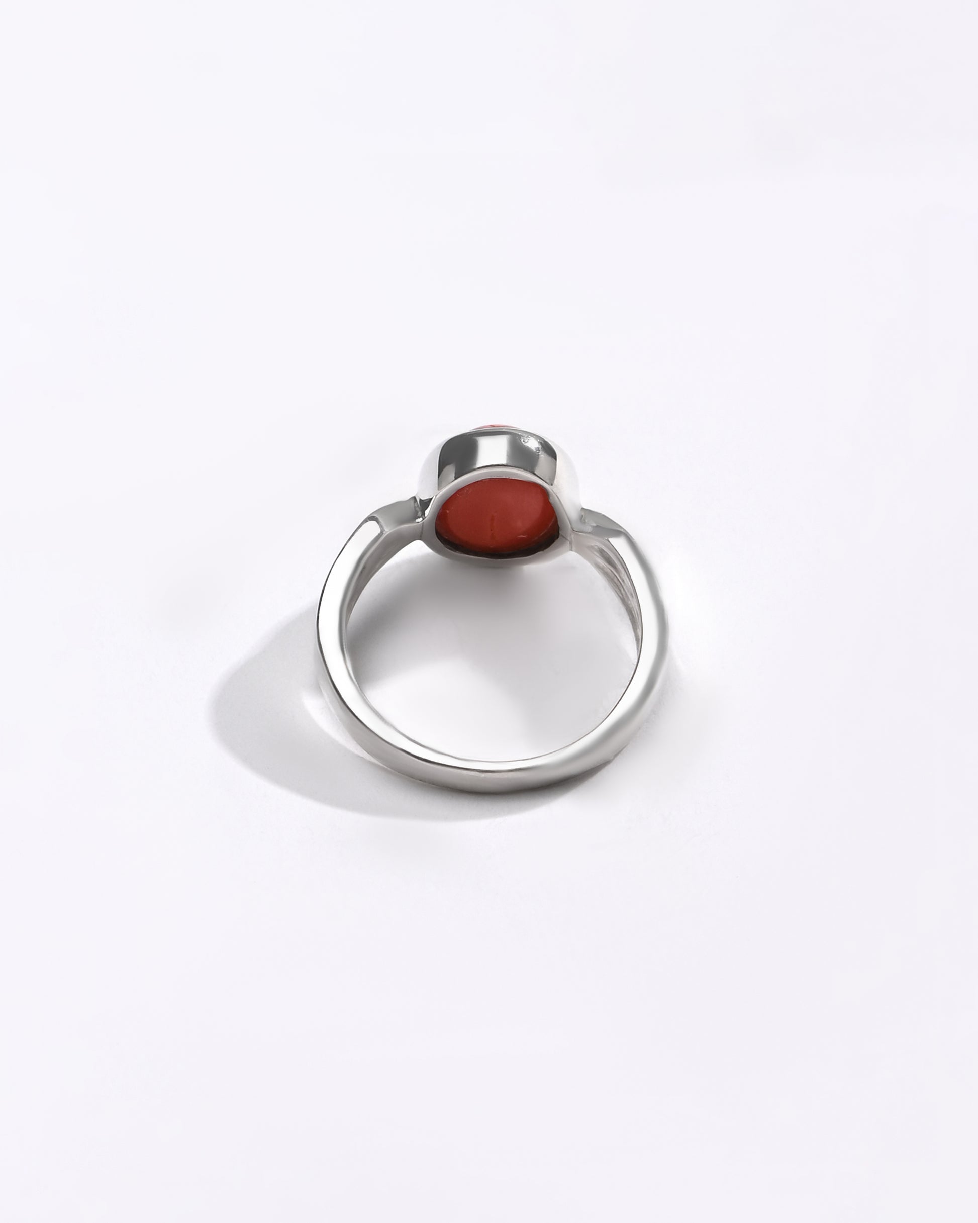 Coral (Moonga) Ring – Pure 925 Silver - #1136 Ov - Myra