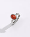 Coral (Moonga) Ring – Pure 925 Silver - #1136 Ov - Myra
