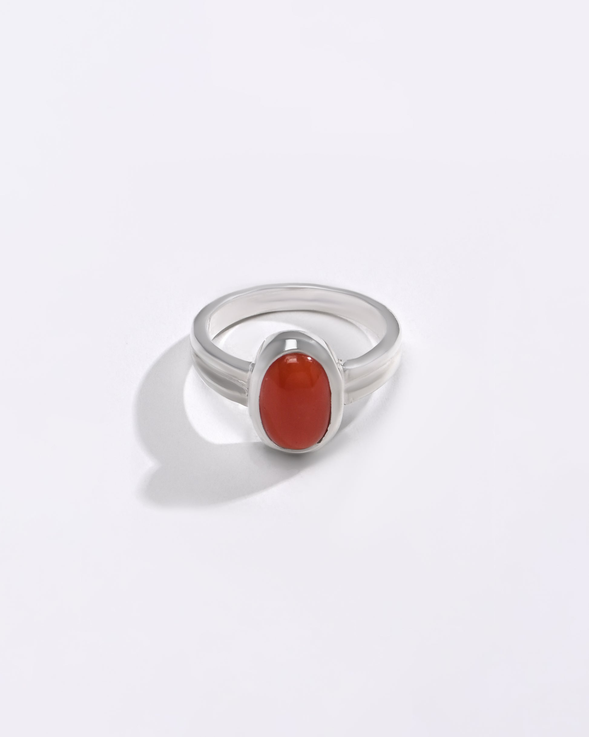 Elegant Coral (Moonga) Ring – 925 Silver - #1139 Ov - Myra