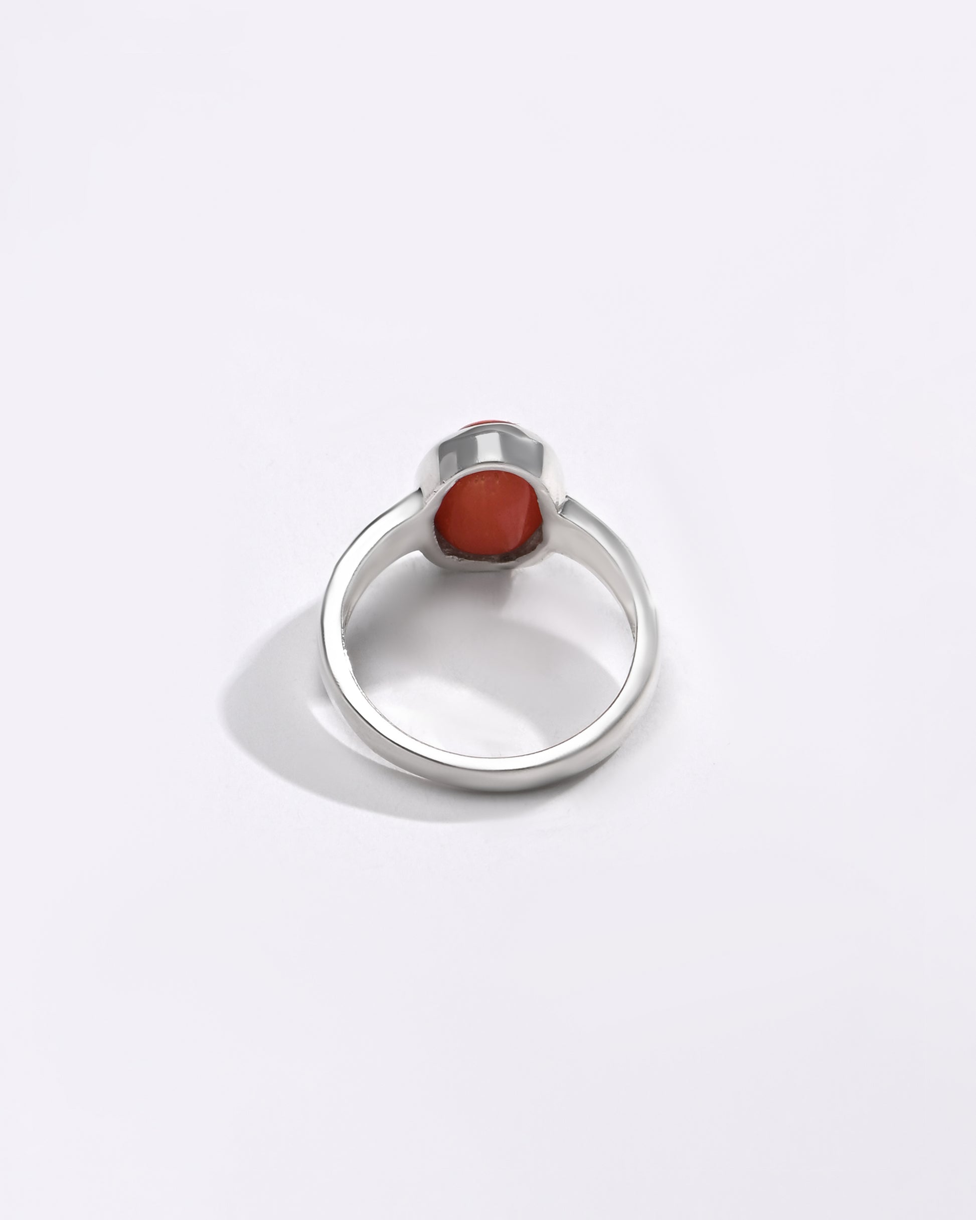 Elegant Coral (Moonga) Ring – 925 Silver - #1139 Ov - Myra