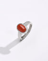 Elegant Coral (Moonga) Ring – 925 Silver - #1139 Ov - Myra