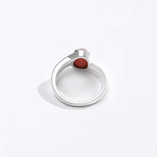 Vedic Coral (Moonga) Ring – 925 Silver - #1153 Ov - Myra
