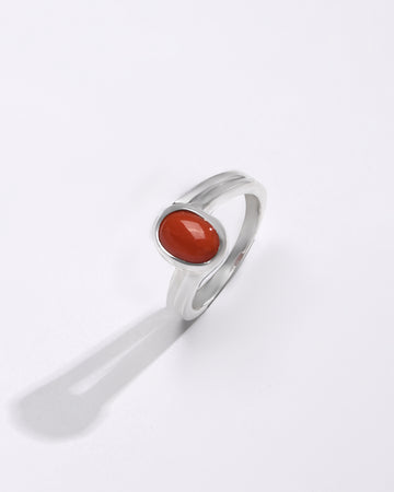 Vedic Coral (Moonga) Ring – 925 Silver - #1153 Ov - Myra